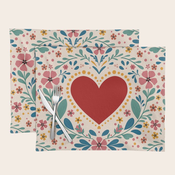 Folkloric heart Placemat Gallery Image 1
