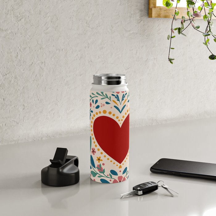 Folkloric heart Water Bottle Gallery Image 4