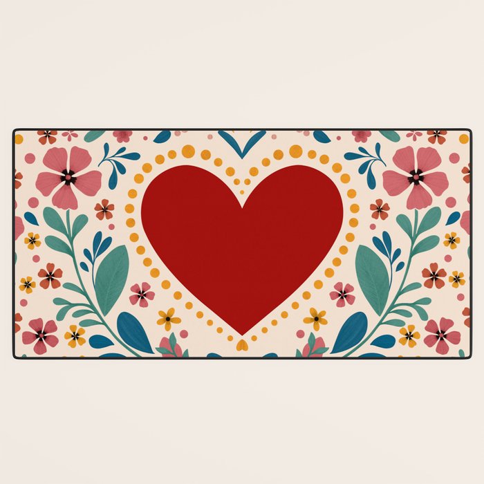 Folkloric heart Desk Mat Gallery Image 3