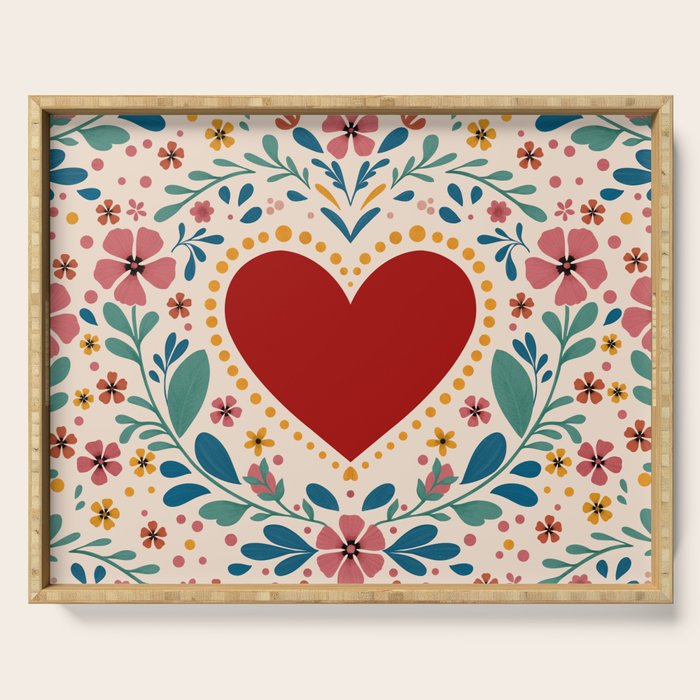 Folkloric heart Serving Tray Gallery Image 1