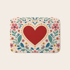 Folkloric heart Bath Mat Gallery Image 1