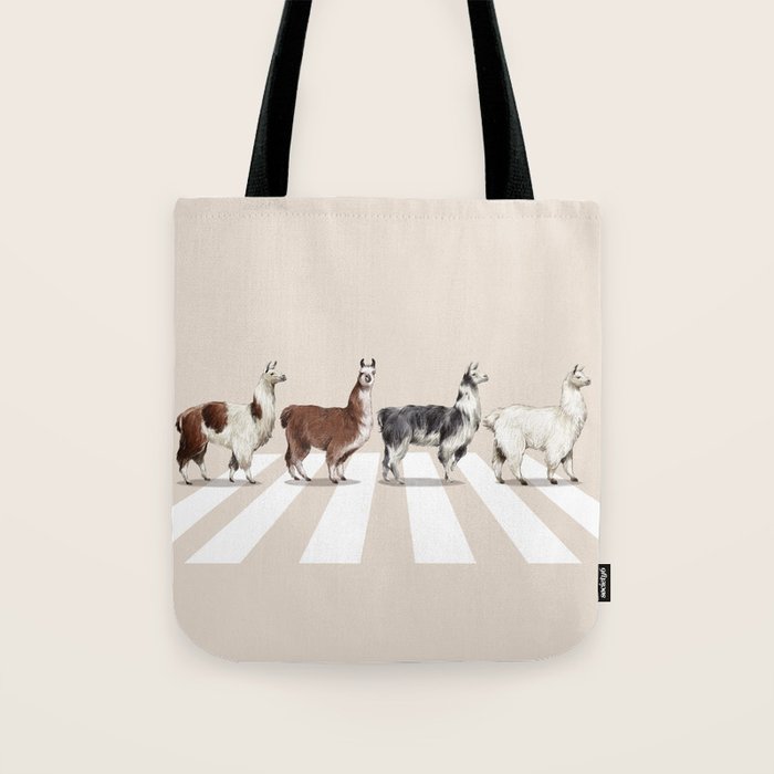 Llama The Abbey Road #2 Tote Bag Gallery Image 1