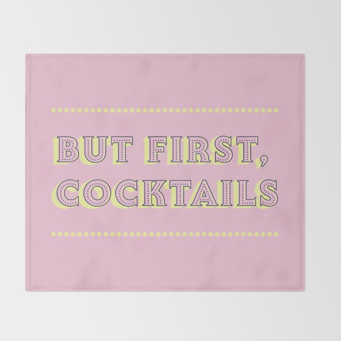 Pastel Pink Party Cocktails Throw Blanket Gallery Image 2