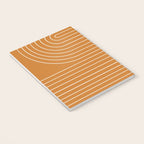 Minimal Line Curvature XCIII Bright 70s Orange Mid Century Modern Arch Abstract Notebook Gallery Image 3