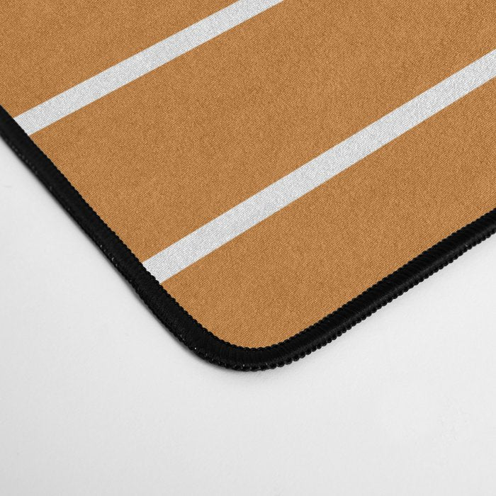 Minimal Line Curvature XCIII Bright 70s Orange Mid Century Modern Arch Abstract Desk Mat Gallery Image 4