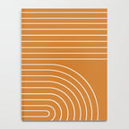 Minimal Line Curvature XCIII Bright 70s Orange Mid Century Modern Arch Abstract Notebook Gallery Image 4