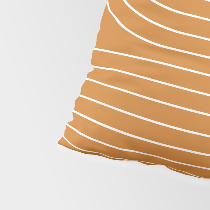 Minimal Line Curvature XCIII Bright 70s Orange Mid Century Modern Arch Abstract Pillow Sham Gallery Image 4