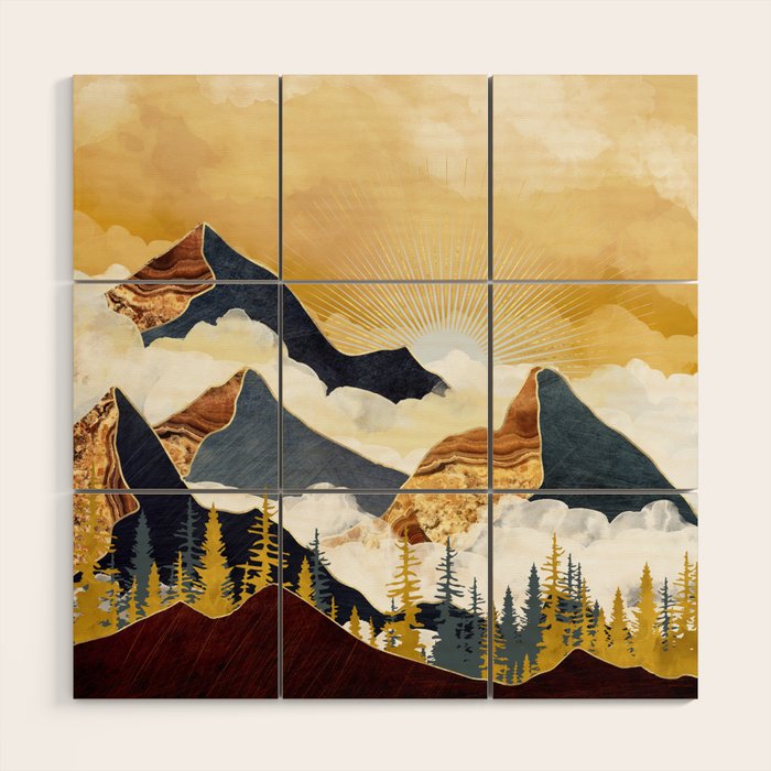 Misty Peaks Wood Wall Art Gallery Image 1