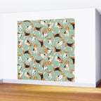 beagle scatter mint Wall Mural Gallery Image 2