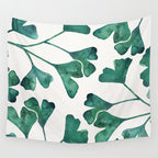 Ginkgo Biloba - Teal Wall Tapestry Gallery Image 4