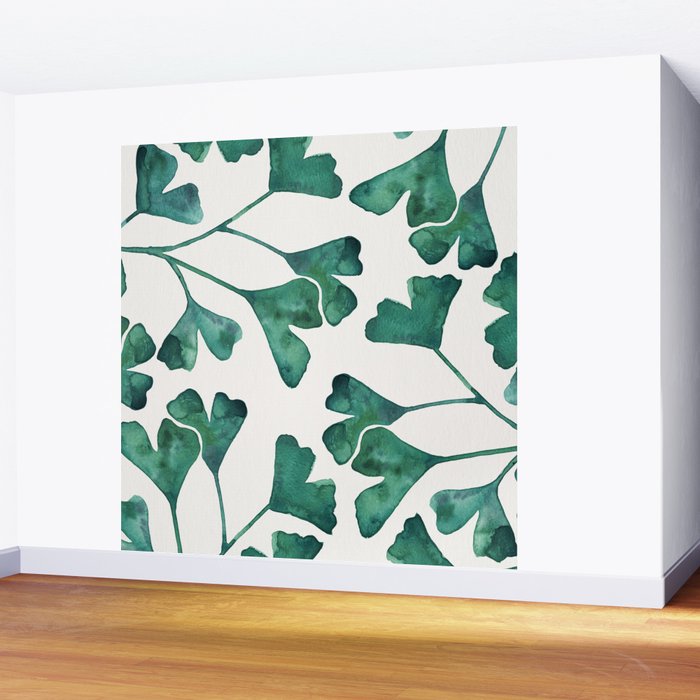 Ginkgo Biloba - Teal Wall Mural Gallery Image 2