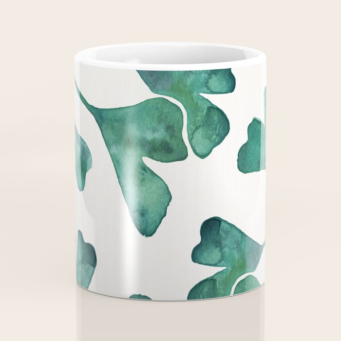 Ginkgo Biloba - Teal Coffee Mug Gallery Image 4