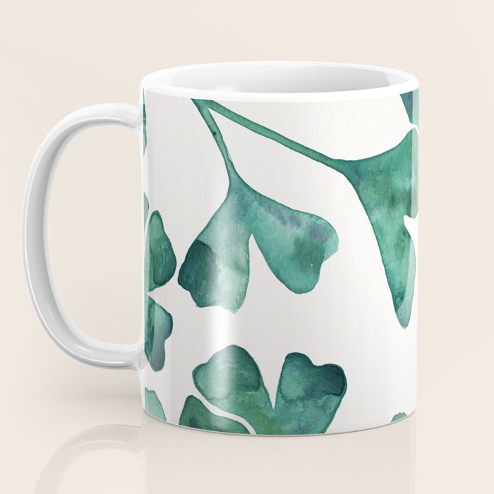 Ginkgo Biloba - Teal Coffee Mug Gallery Image 3