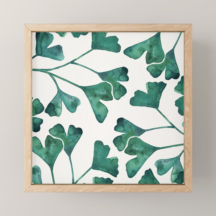 Ginkgo Biloba - Teal Mini Art Print Gallery Image 1