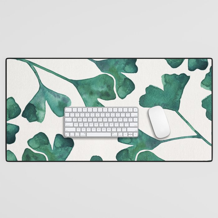 Ginkgo Biloba - Teal Desk Mat Gallery Image 1