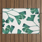 Ginkgo Biloba - Teal Outdoor Rug Gallery Image 1