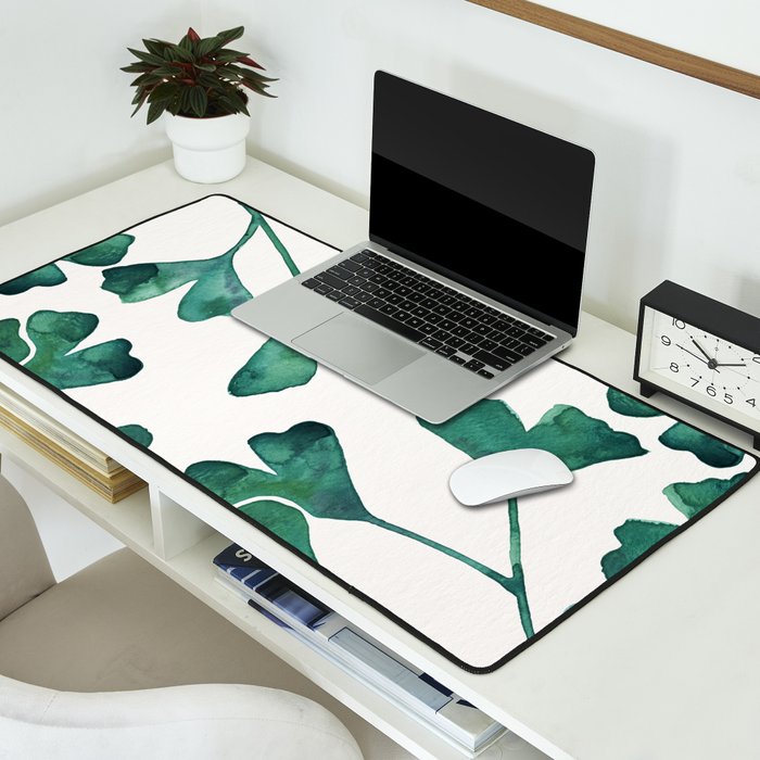 Ginkgo Biloba - Teal Desk Mat Gallery Image 2