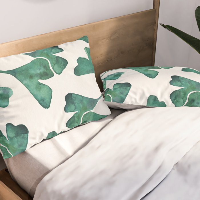 Ginkgo Biloba - Teal Pillow Sham Gallery Image 2