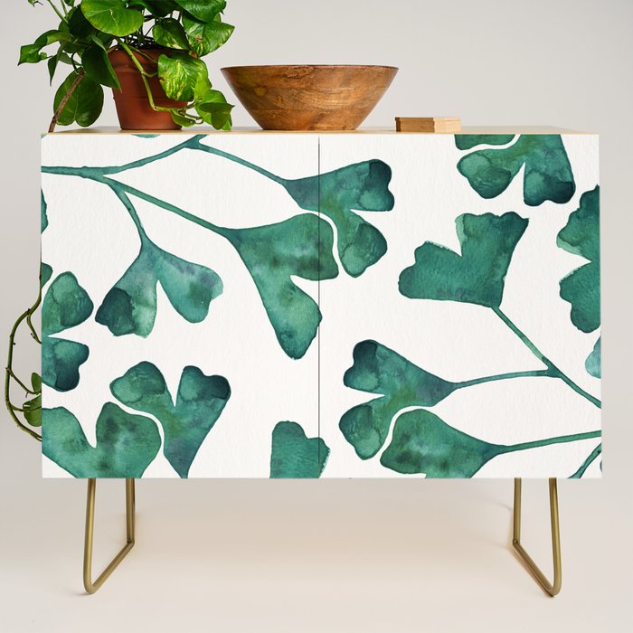 Ginkgo Biloba - Teal Credenza Gallery Image 1