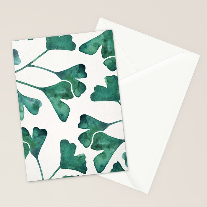 Ginkgo Biloba - Teal Stationery Card Gallery Image 2