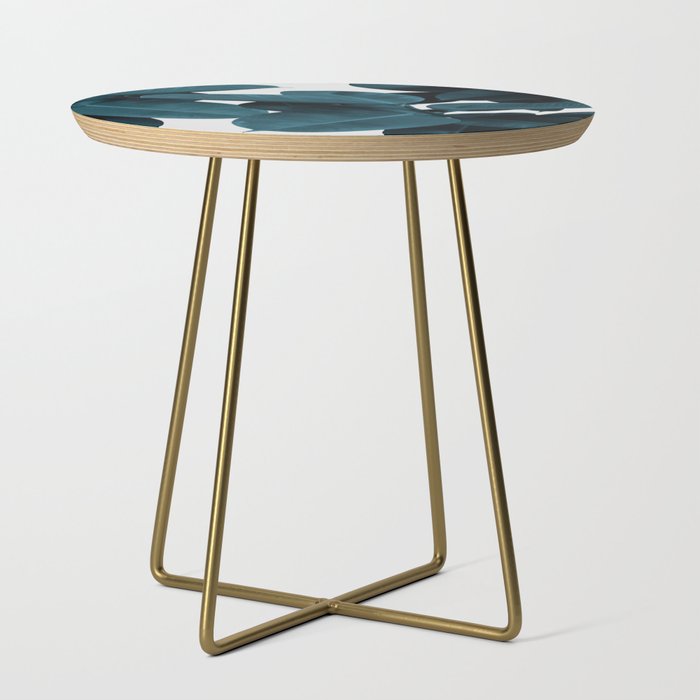 Indigo Blue Plant Leaves Side Table Gallery Image 1