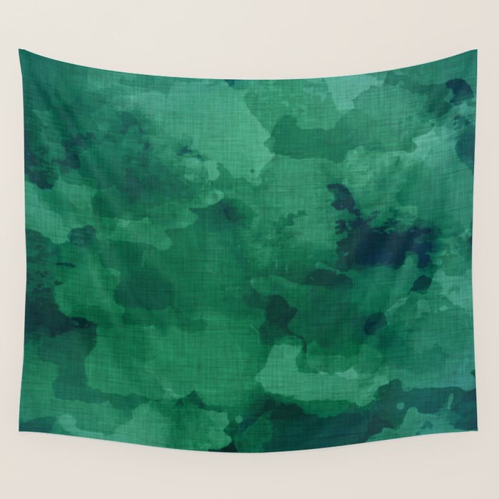emerald watercolor Wall Tapestry Gallery Image 4