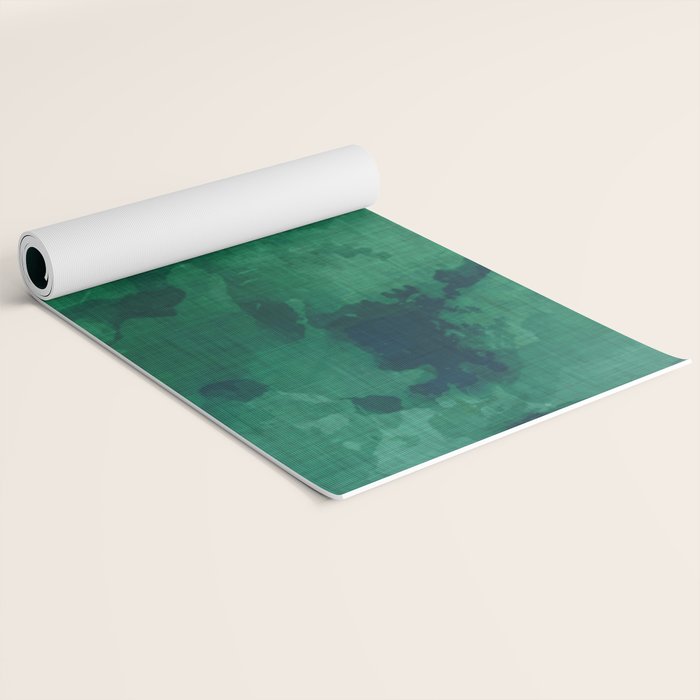 emerald watercolor Yoga Mat Gallery Image 2
