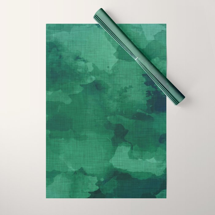 emerald watercolor Wrapping Paper Gallery Image 1