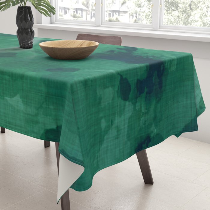 emerald watercolor Tablecloth Gallery Image 3