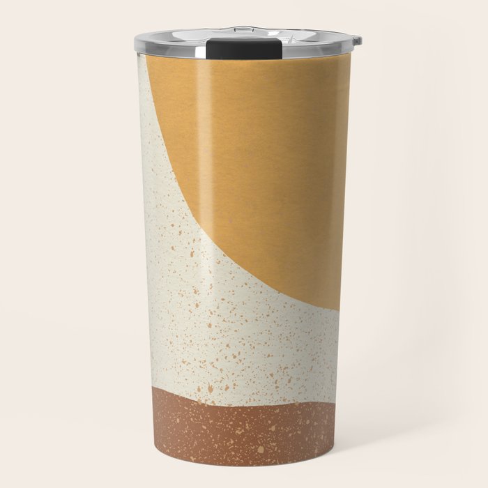 Minimalist Painting - Gold Brown Travel Mug Gallery Image 1