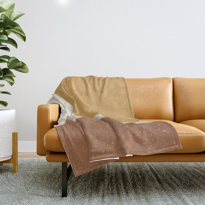 Minimalist Painting - Gold Brown Throw Blanket Gallery Image 1