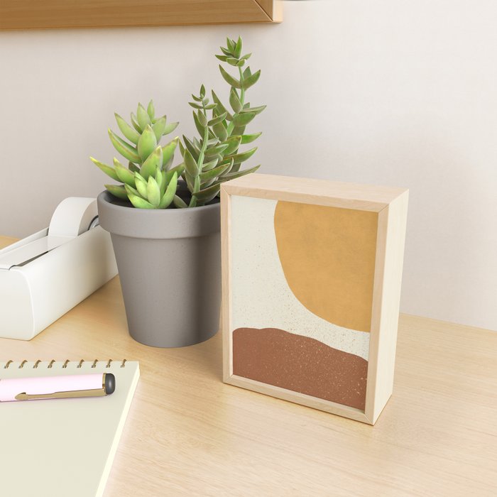 Minimalist Painting - Gold Brown Mini Art Print Gallery Image 2