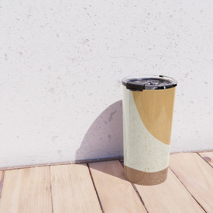 Minimalist Painting - Gold Brown Travel Mug Gallery Image 4