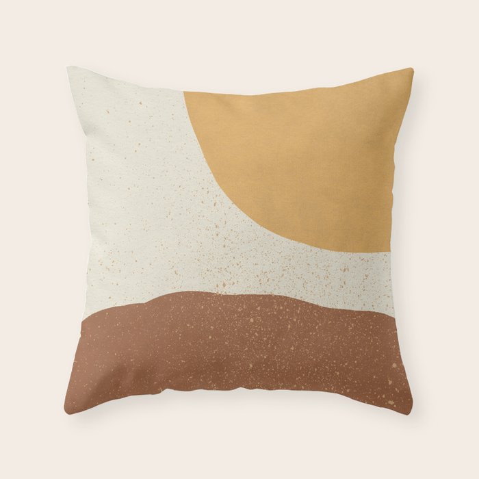 Minimalist Painting - Gold Brown Throw Pillow Gallery Image 1