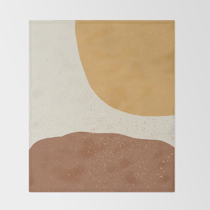Minimalist Painting - Gold Brown Throw Blanket Gallery Image 2