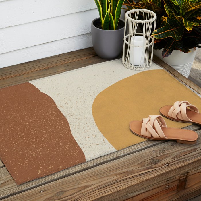 Minimalist Painting - Gold Brown Outdoor Rug Gallery Image 2