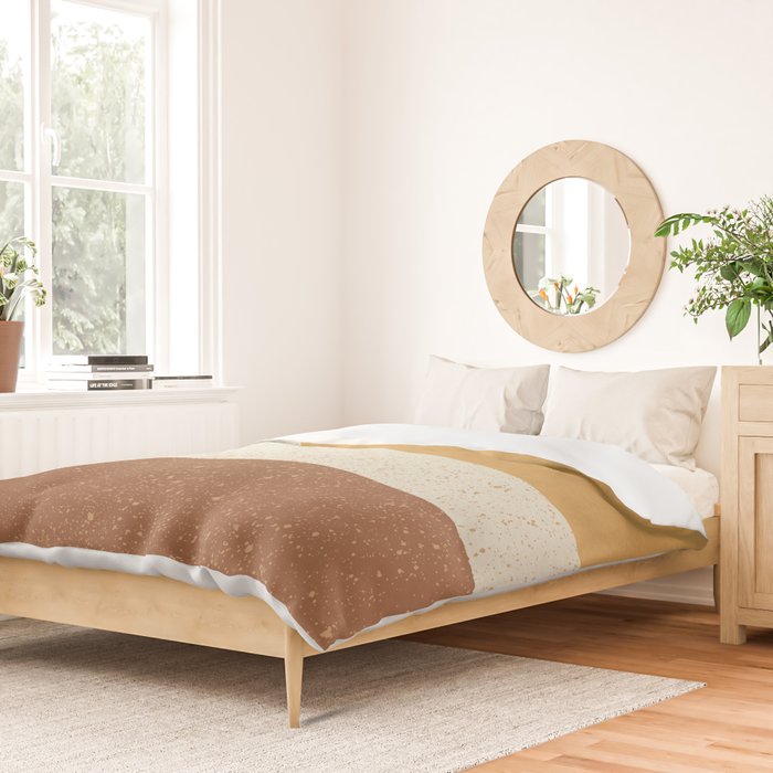 Minimalist Painting - Gold Brown Duvet Cover Gallery Image 2