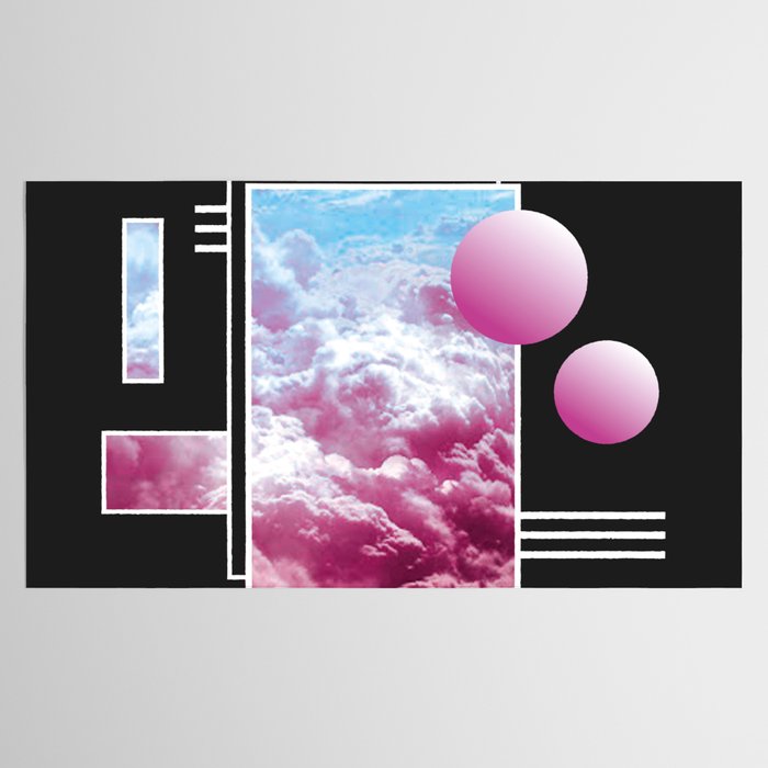 Vaporwave sky / Shapes / 80s / 90s / aesthetic Tablecloth Gallery Image 2