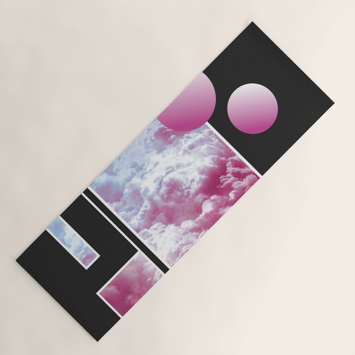 Vaporwave sky / Shapes / 80s / 90s / aesthetic Yoga Mat Gallery Image 1