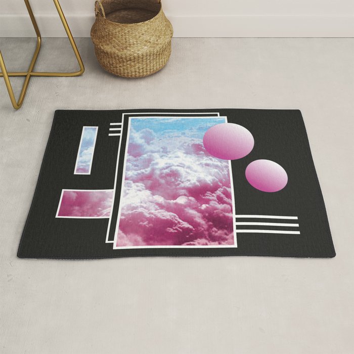 Vaporwave sky / Shapes / 80s / 90s / aesthetic Rug Gallery Image 1