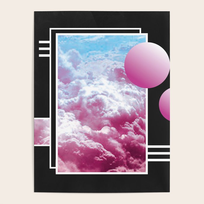 Vaporwave sky / Shapes / 80s / 90s / aesthetic Poster Gallery Image 4