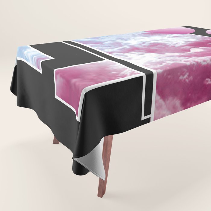 Vaporwave sky / Shapes / 80s / 90s / aesthetic Tablecloth Gallery Image 1