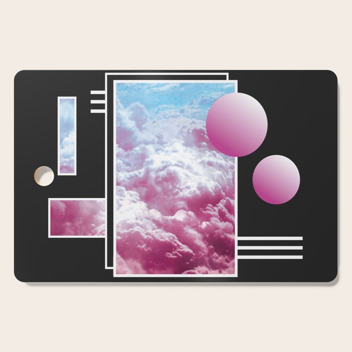 Vaporwave sky / Shapes / 80s / 90s / aesthetic Cutting Board Gallery Image 1