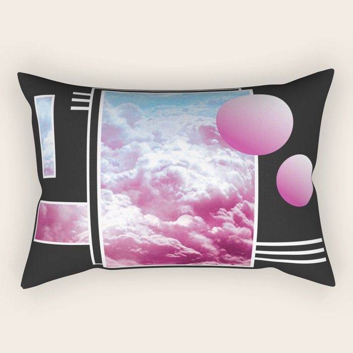 Vaporwave sky / Shapes / 80s / 90s / aesthetic Rectangular Pillow Gallery Image 2