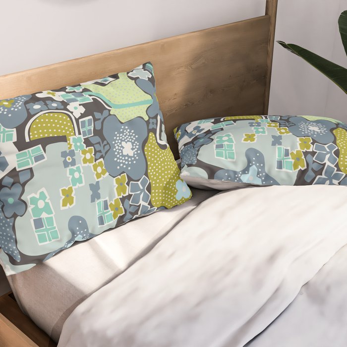 City life botanical park moonless night Pillow Sham Gallery Image 2