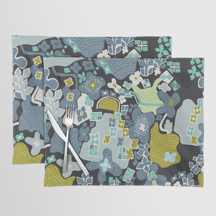 City life botanical park moonless night Placemat Gallery Image 1