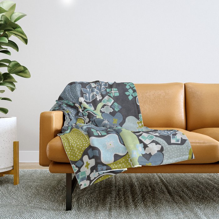 City life botanical park moonless night Throw Blanket Gallery Image 1