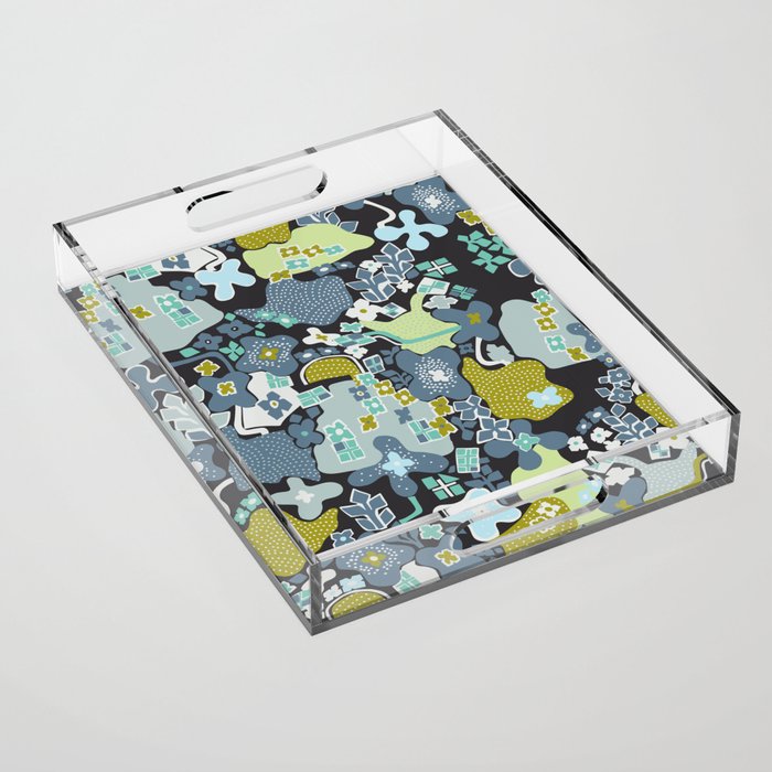 City life botanical park moonless night Acrylic Tray Gallery Image 1