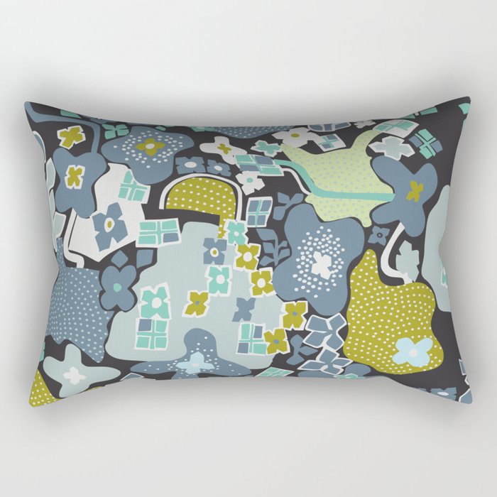 City life botanical park moonless night Rectangular Pillow Gallery Image 2