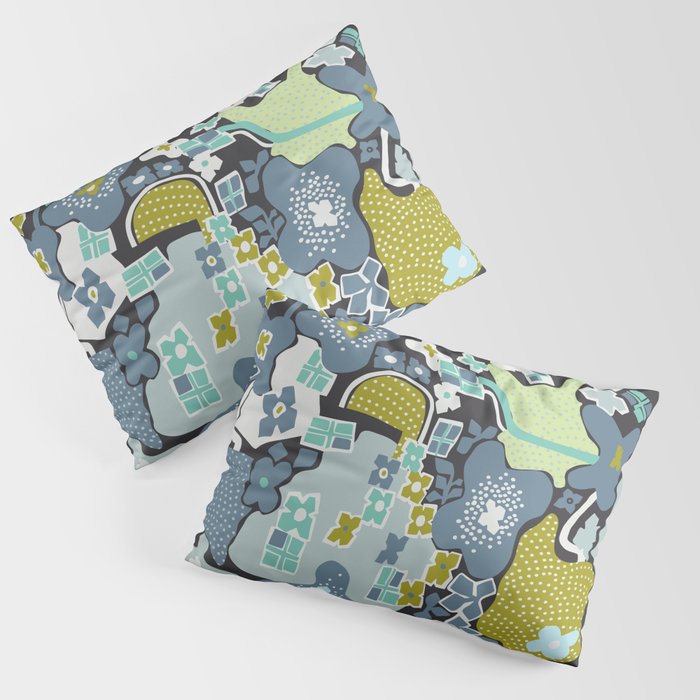 City life botanical park moonless night Pillow Sham Gallery Image 3